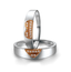 18k Whtie Gold Couples' Rings with a Matching Heart - Amore