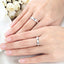 18k White Gold Couples' Rings with Round Brilliant Diamonds - Lucida