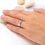 18k White and Yellow Gold Men's Ring - Round Diamond