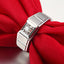 18k White and Yellow Gold Men's Ring - Polished Geometric Lines