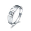 18k White and Yellow Gold Men's Ring - Diagonal Grooves