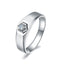 18k White and Yellow Gold Men's Ring - Tapered Hexagon