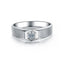 18k White and Yellow Gold Men's Ring - Tapered Hexagon