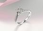 Triple Row Diamond Micro-Pavé 4-Prong Solitaire Engagement Ring