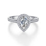 Classic Pear-Shaped Diamond Halo Setting Engagement Ring