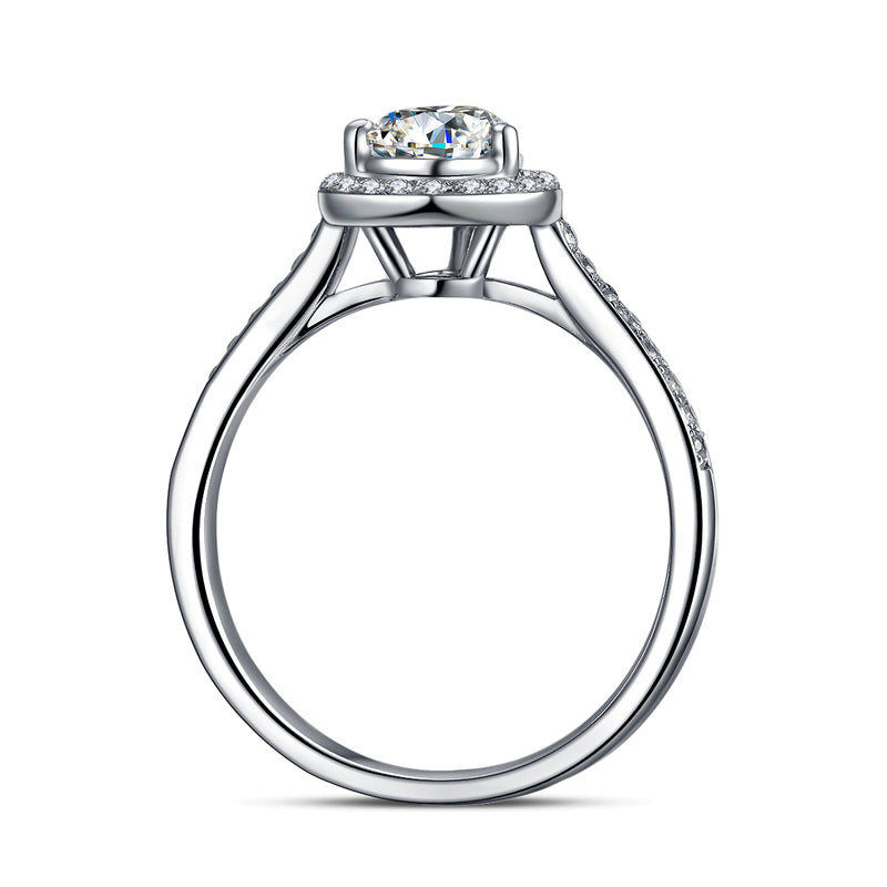 Classic Pear-Shaped Diamond Halo Setting Engagement Ring