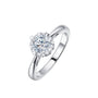 Classic Floral Solitaire Diamond Engagement Ring