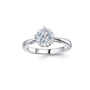 Classic Floral Solitaire Diamond Engagement Ring