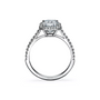 Classic Emerald-Shaped Diamond Halo Setting Engagement Ring